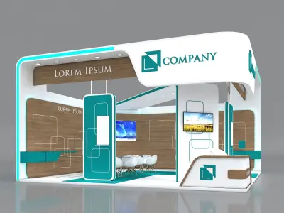 Exhibition Booth Stand Stall 8x8m Height 450 cm 2 Side Open 3D model