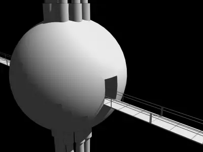 Central core of the laboratory Low-poly 3D model