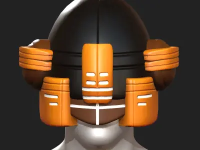 Helmet plastic mask protection scifi futuristic  Low-poly 3D model