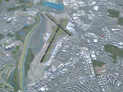 Chattanooga Airport 10km Low-poly 3D model