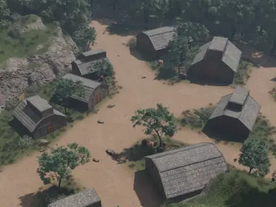 Enchanted Tree Village 3D model