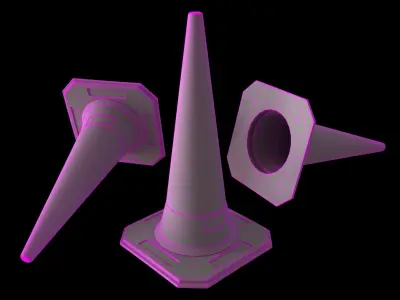 Traffic cone 3D model 21