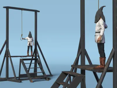  Hanging Gallows with Hooded Executioner 