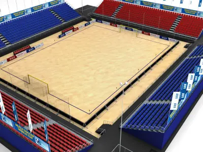 Beach soccer stadium high poly 3D model