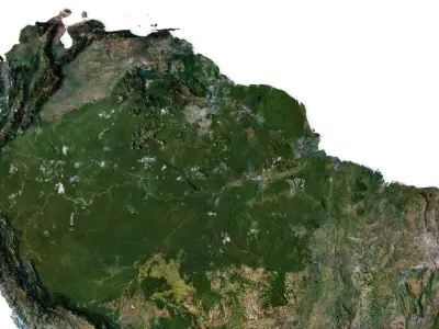 South America Terrain 3D Map 3D model