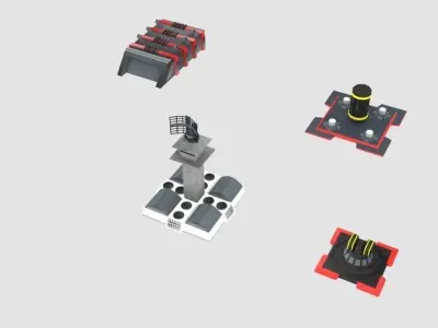 Scifi Space Building 2  Low-poly 3D model