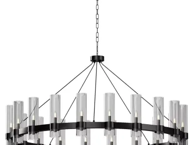 Dhreej 20 Light Wagon Wheel Chandelier 3D model