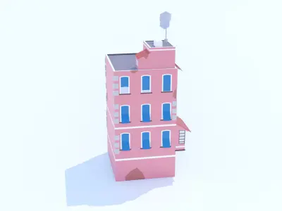 Italian Building number 9 Lowpoly Low-poly 3D model