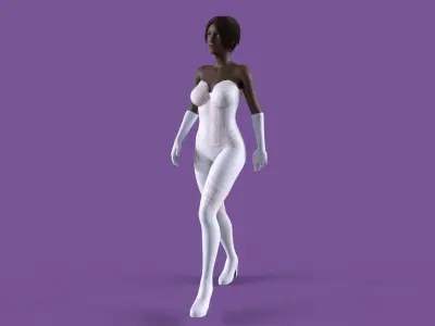 Sci Fi Girl Low-poly 3D model