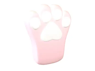 Cat Paw Glove v1 006 Low-poly 3D model