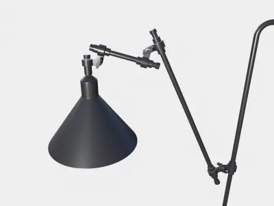 Black Wall Lamp Low-poly 3D model