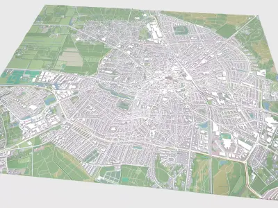 Cityscape Krefeld Germany 3D model