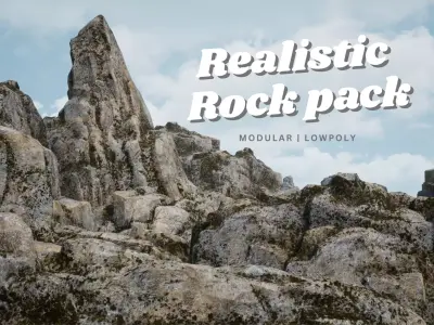 Realistic Modular Rocks Low-poly 3D model