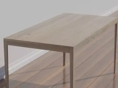 wooden desk code WAL 44 light brown OAK wood texture 3D model