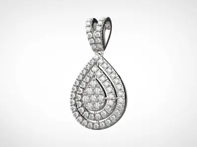 PE04 Classic Solitaire Pendant 1 ct CAD STL 18K 5g 3D print model