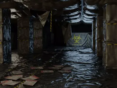 Quarantine Building - Post Apo - Pandemic Scene 3D model