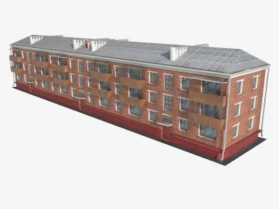 3-storey residential building 3D Model Pack
