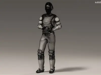  White Baseball Receiver Animated HQ 