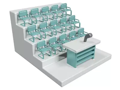 School Student Classroom 3D model