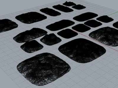 Various Cratered Pebbled Terrain 3D print model