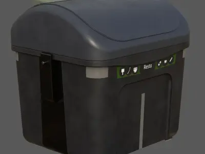 European Style Street Bin Realistic Urban Trash Container  3D model