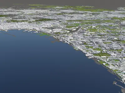 Naples Italy 50x50km 3D City Map 3D model