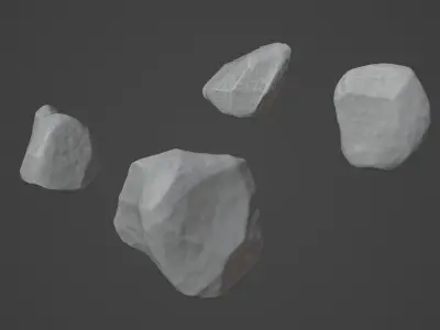 Rock Stone Low-poly 3D model 8