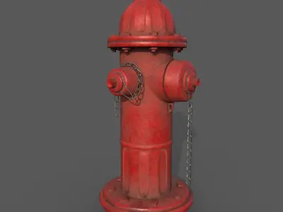 Damaged Fire Hydrant Low-poly 3D model