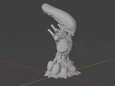Alien with Eggs 3D Model 3D print model