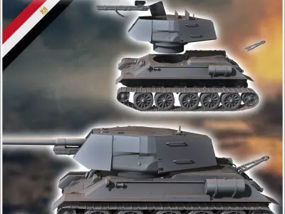 T100 100mm tank destroyer - Egypt Egyptian Cold War Africa Arabi 3D print model purchase