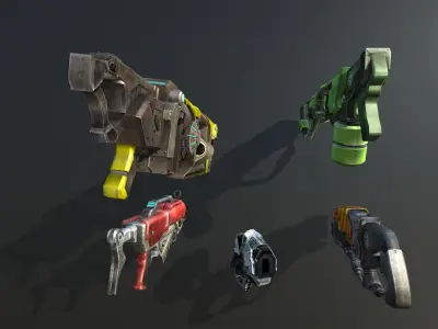 Sci Fi Weapon Pack low poly guns 3d models Low-poly 3D model