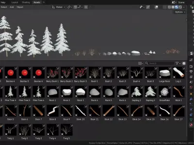 Winter Forest Environment 3D model
