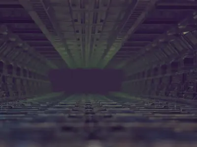 Sci-fi Corridor Futuristic Interior Low-poly 3D model