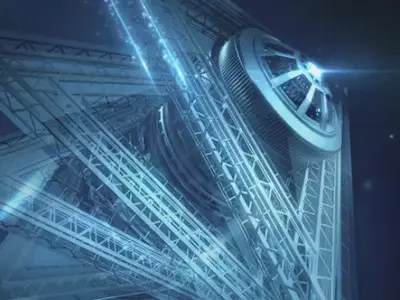 SciFi Lens tunnel scene 3D model