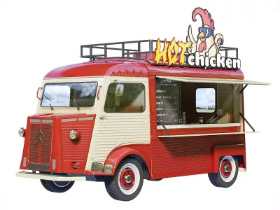 Citroen Type H food truck 3D model