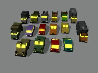 Christmas and Winter City Low-poly 3D model