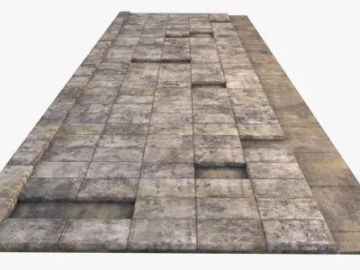 Floor0002 stone wall Low-poly 3D model
