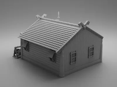 Vikings carved house 3D print model