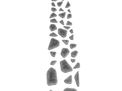 stone pathway 3 types 3D model Low-poly 3D model