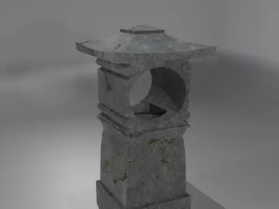 Asian lantern Low-poly 3D model