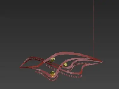AURORA pendant hanging from ceiling 3D model