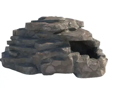 dirt step rock Low-poly 3D model
