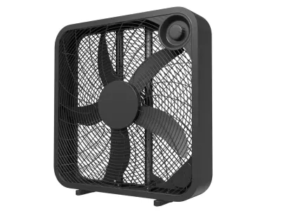 Modern Box Floor Fan White Utilitech Style Portable Ventilator Low-poly 3D model