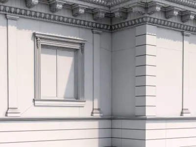Facade classic style 3 Low-poly 3D model