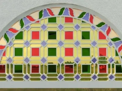 Qamaria stained glasses windows - Yemen Low-poly 3D model