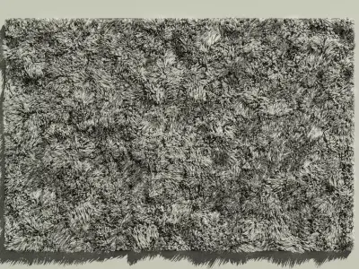 Fluffy floor rug carpet 3D model