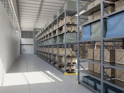Warehouse Low-poly 3D model