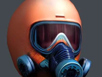 Gas mask helmet scifi Low-poly character art game space  Low-poly 3D model shop