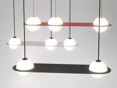 Laurent Collection pendant light with two balls hanging from it Free 3D model
