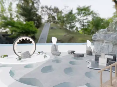 Open Concept Interior and Design in 3D Visualization Low-poly 3D model